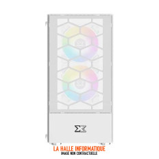Boitier Mini Tour Micro ATX Xigmatek Oreo RGB avec panneau vitré (Blanc)