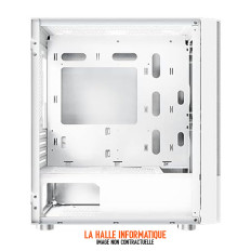 Boitier Mini Tour Micro ATX Xigmatek Oreo RGB avec panneau vitré (Blanc)