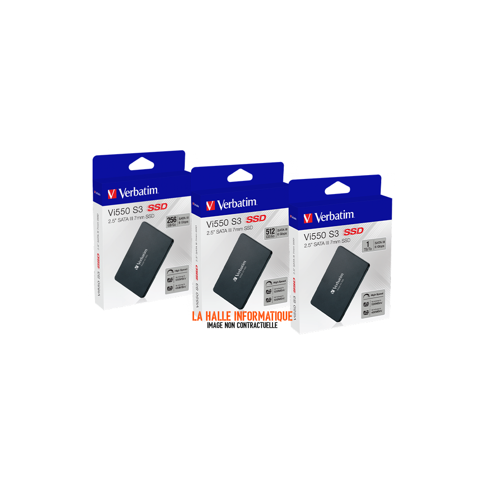 Disque SSD Verbatim Vi550 S3 256Go - S-ATA 2,5"
