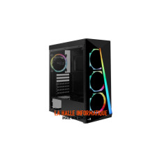 Boitier Moyen Tour ATX AeroCool Shard Tempered Glass ARGB avec panneau vitré (Noir)