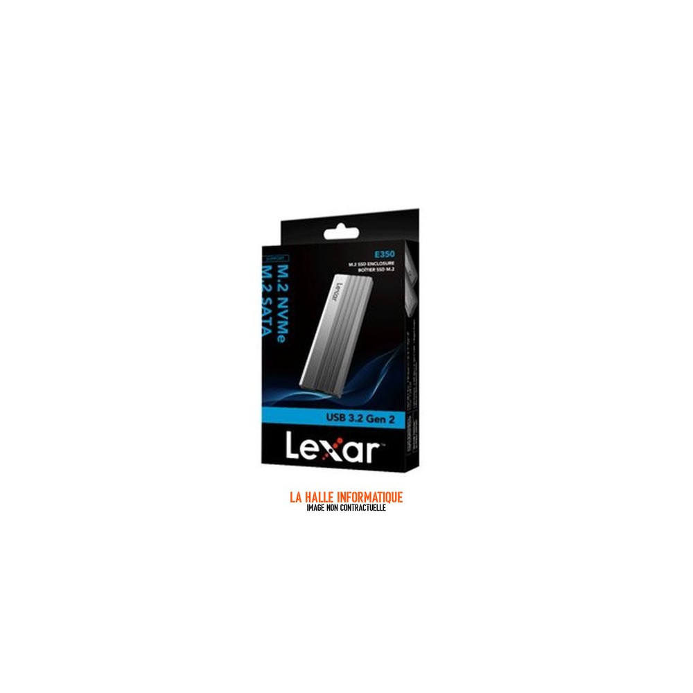 Boitier externe USB 3.2 Lexar E350 - S-ATA/NVMe M.2 Type 2280 (Argent)