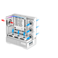 Boitier Moyen Tour ATX Xigmatek Vision RGB avec panneaux vitrés (Blanc)