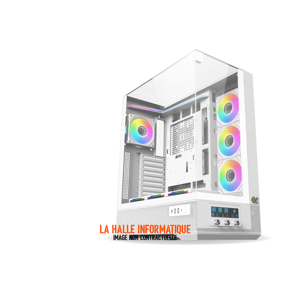 Boitier Moyen Tour ATX Xigmatek Vision RGB avec panneaux vitrés (Blanc)
