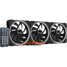 Lot 3 Ventilateurs AeroCool Orbit RC RGB 12cm Noir avec Télécommande