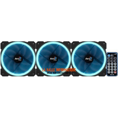Lot 3 Ventilateurs AeroCool Orbit RC RGB 12cm Noir avec Télécommande