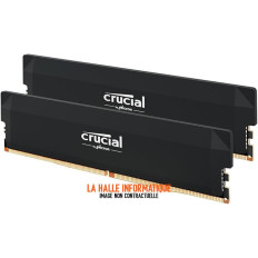 Kit RAM 32Go DDR5 6400MHz Crucial Pro OC Gaming Noir