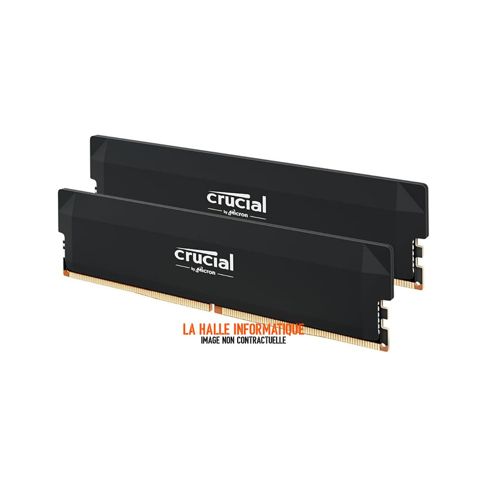 Kit RAM 32Go DDR5 6400MHz Crucial Pro OC Gaming Noir