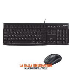 Pack 2en1 (Clavier/Souris) Logitech Desktop MK120 (Noir)