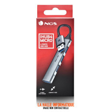 Hub USB 3.2 NGS iHub4 Micro 4 ports Gris | NGS